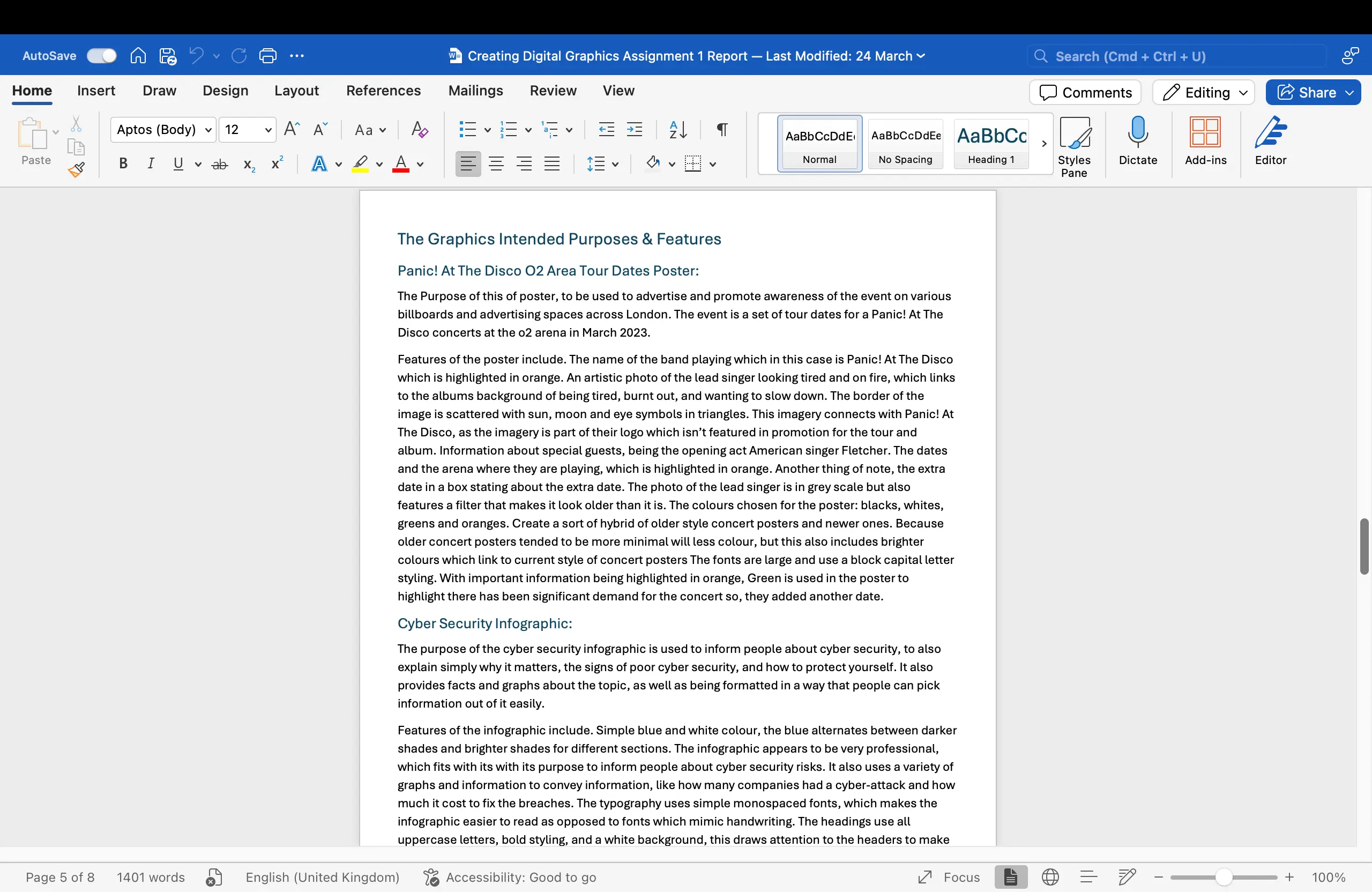 Document discussing about the graphics intended purpose.