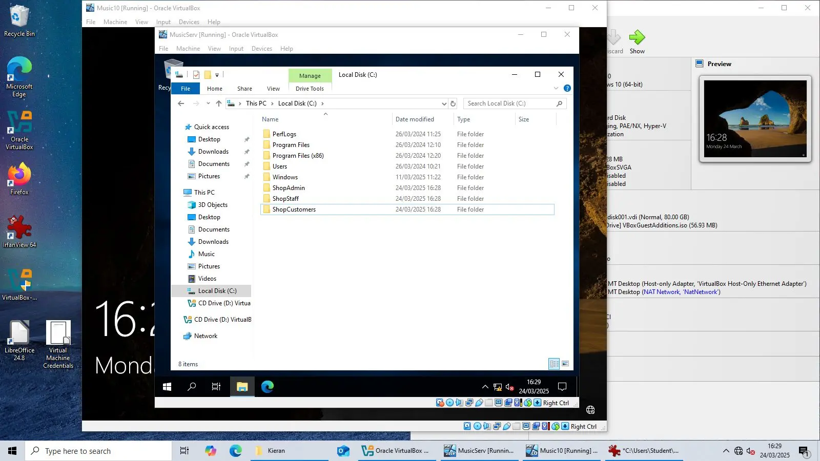 Screenshot of network permissions and access controls.