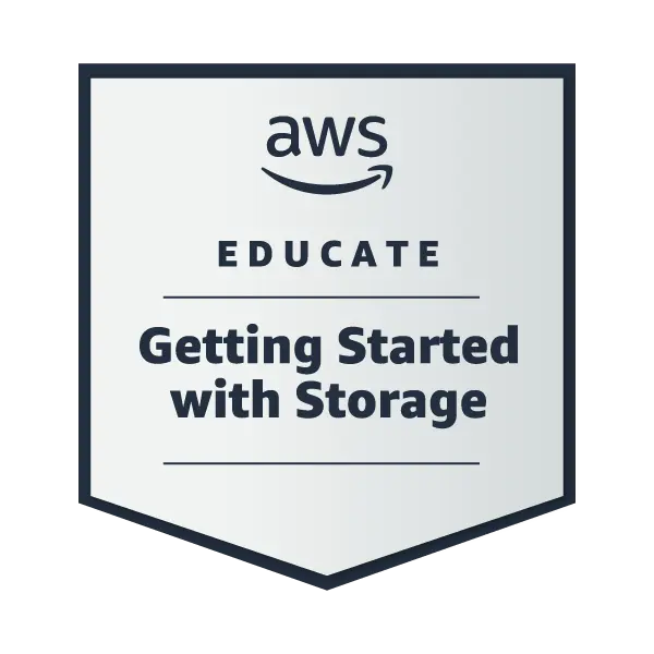 Badge from 'AWS Educate Getting Started With Storage'