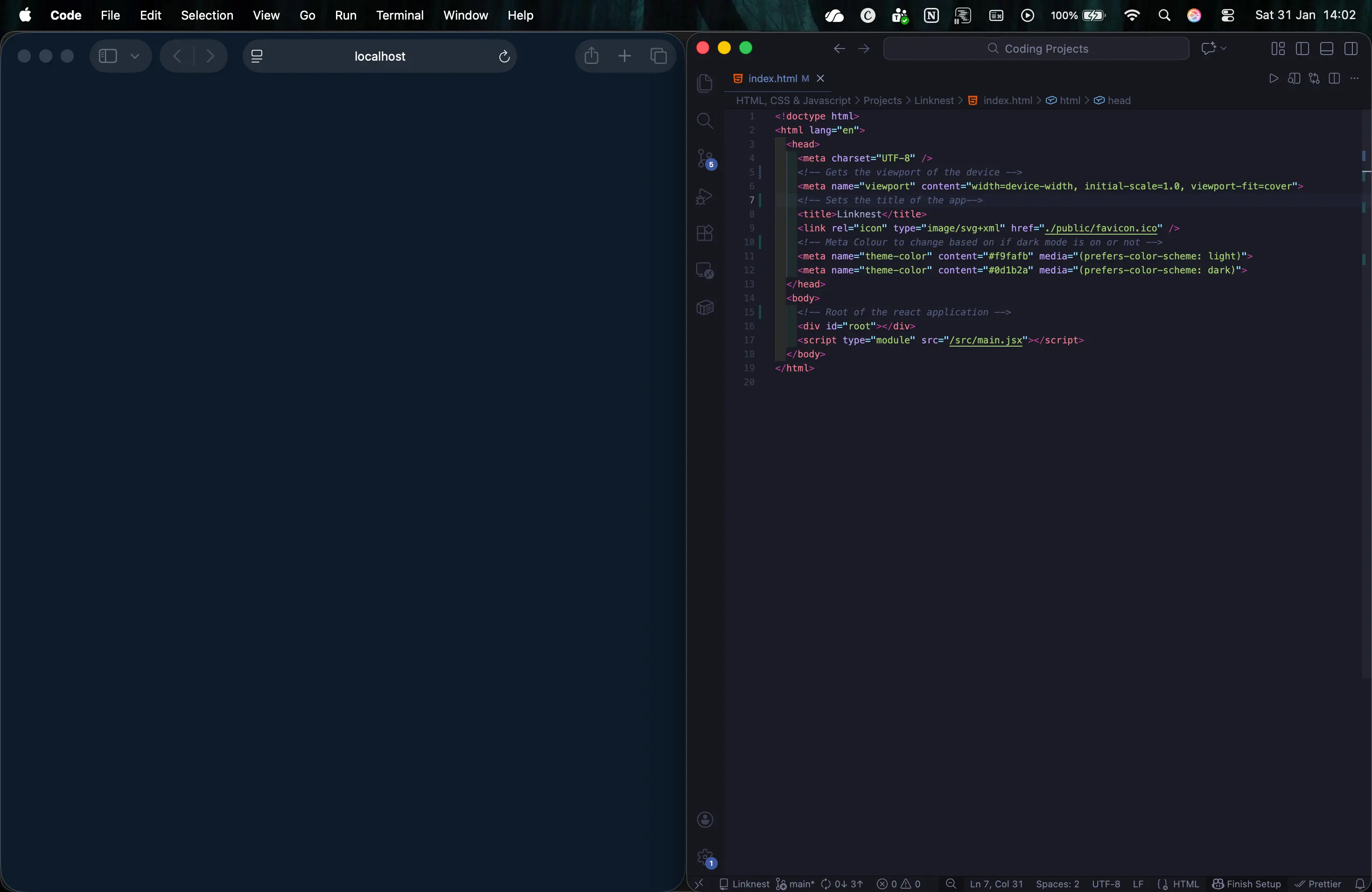Kieran Pritchard working on a computer in a classroom.