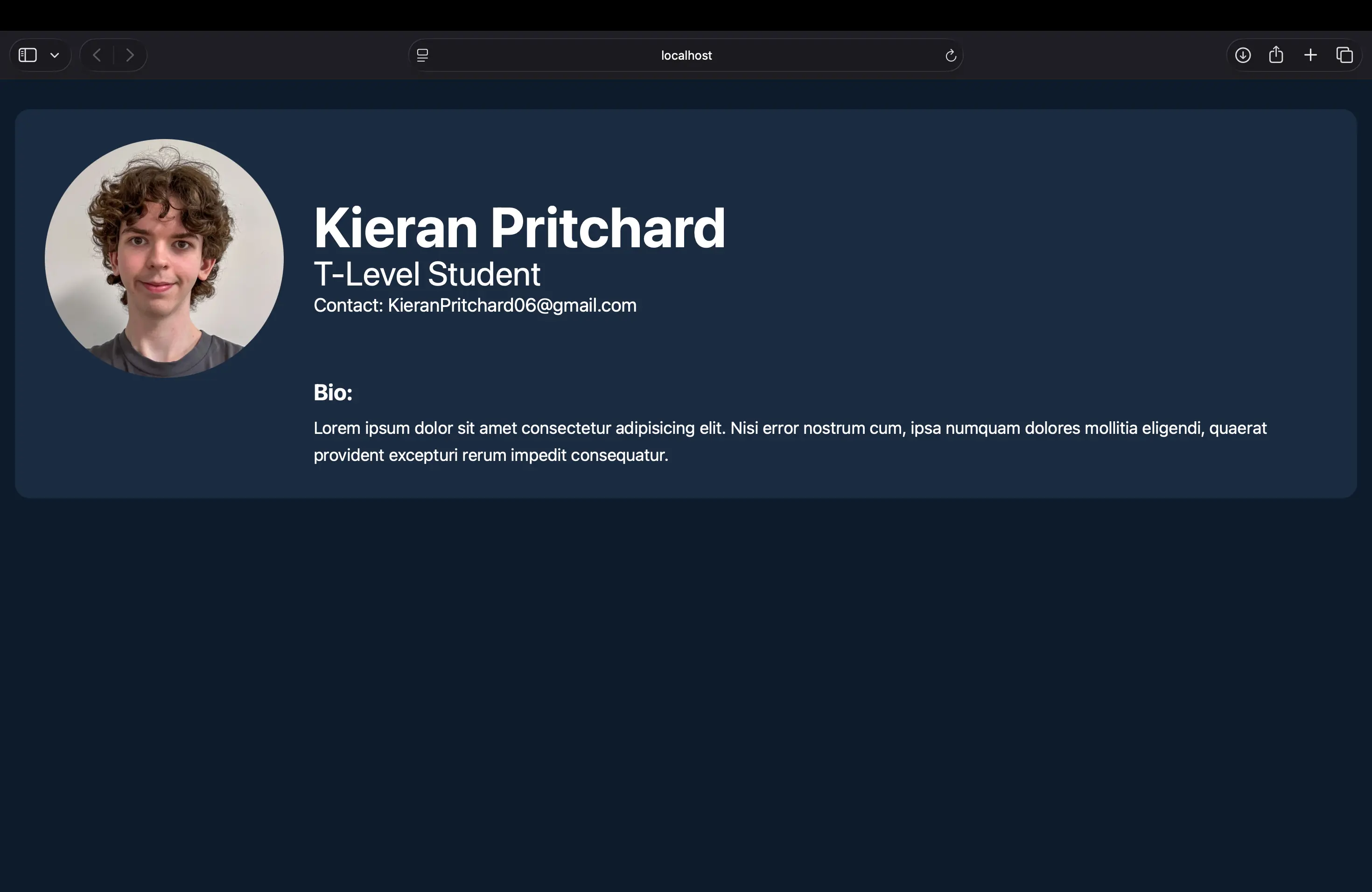 Kieran Pritchard working on a computer in a classroom.