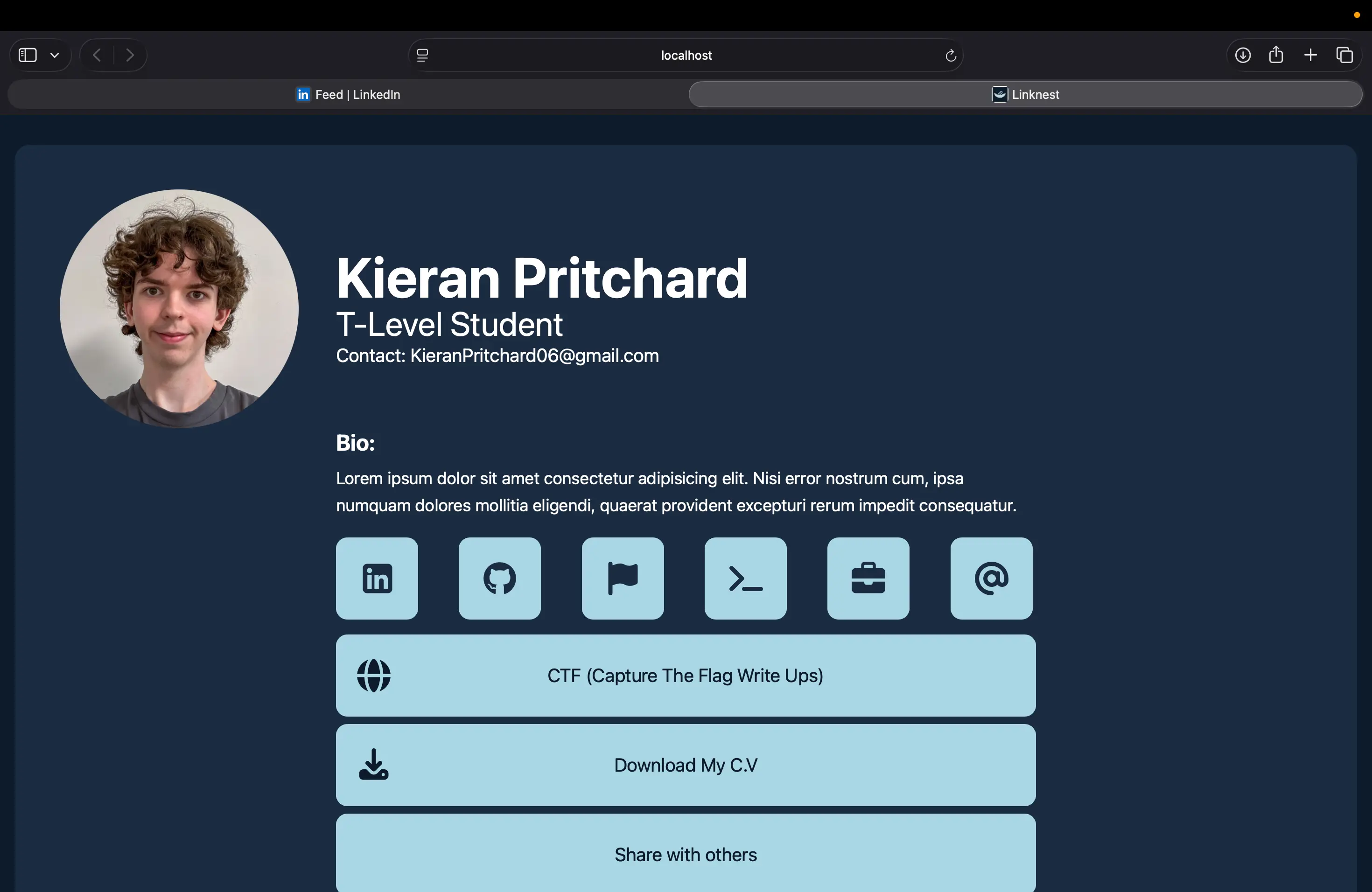 Kieran Pritchard working on a computer in a classroom.