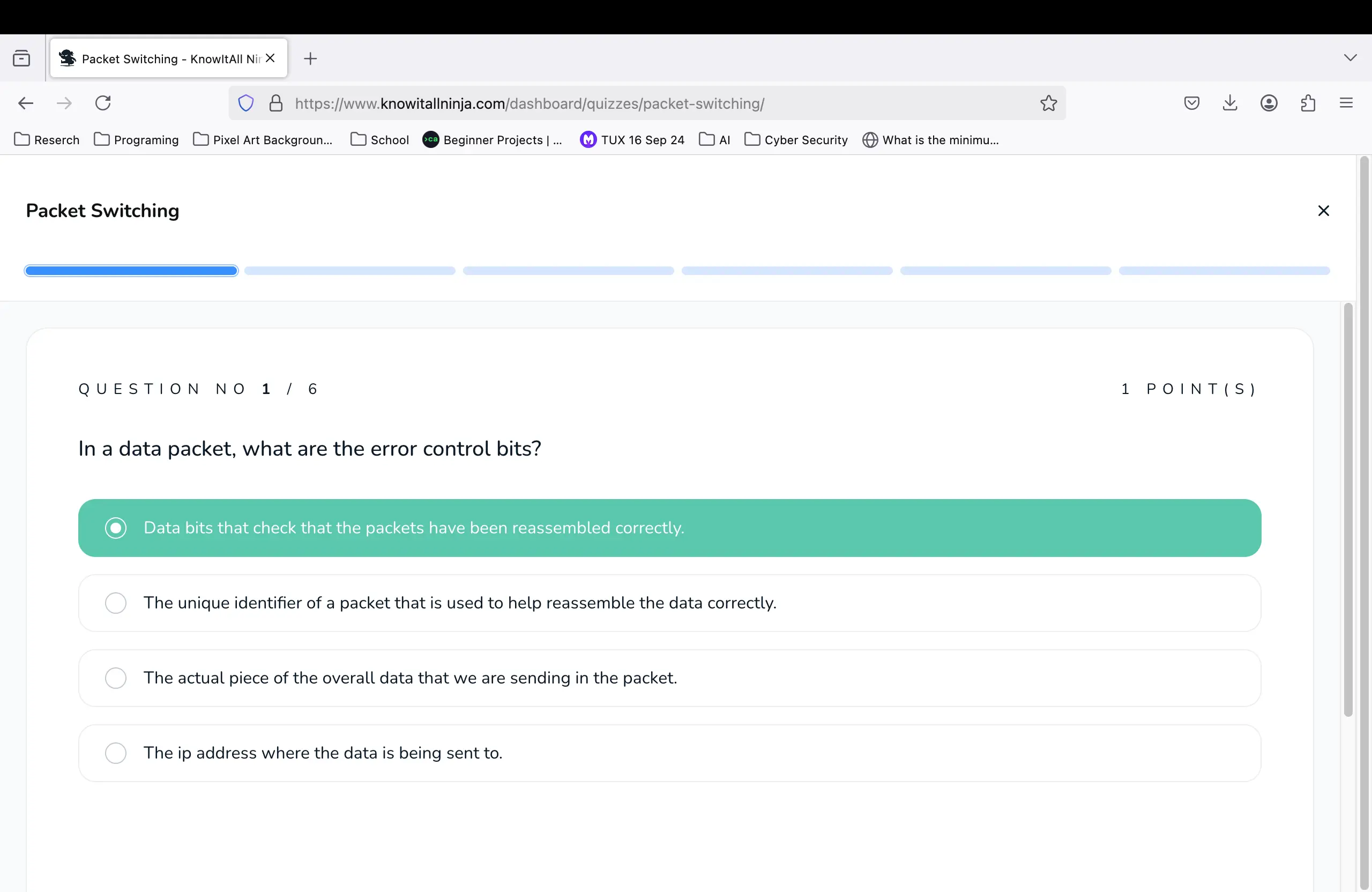 Screenshot of a revision website used for the Online World unit.