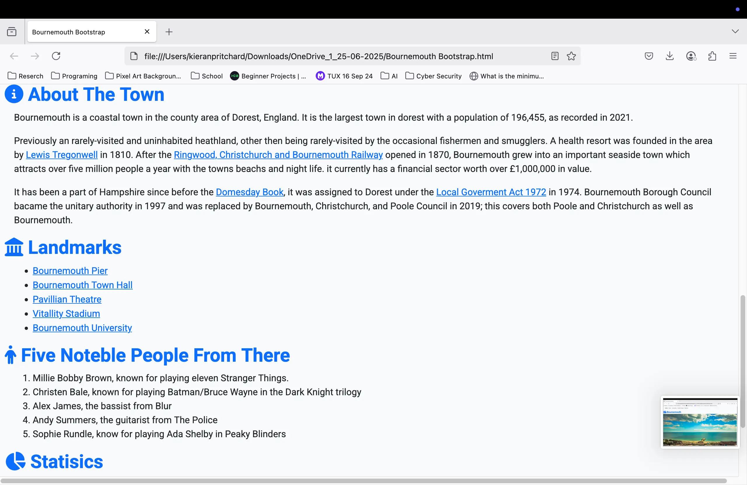 Comparison of two different website designs.