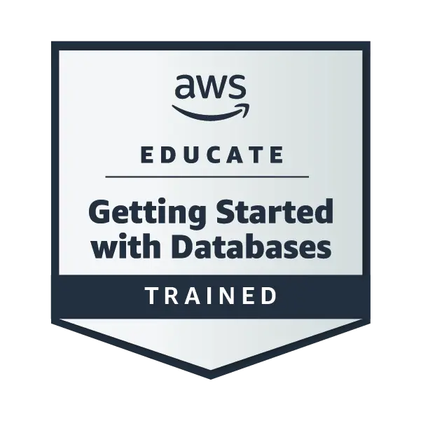 Badge from 'AWS Educate Getting Started With Databases